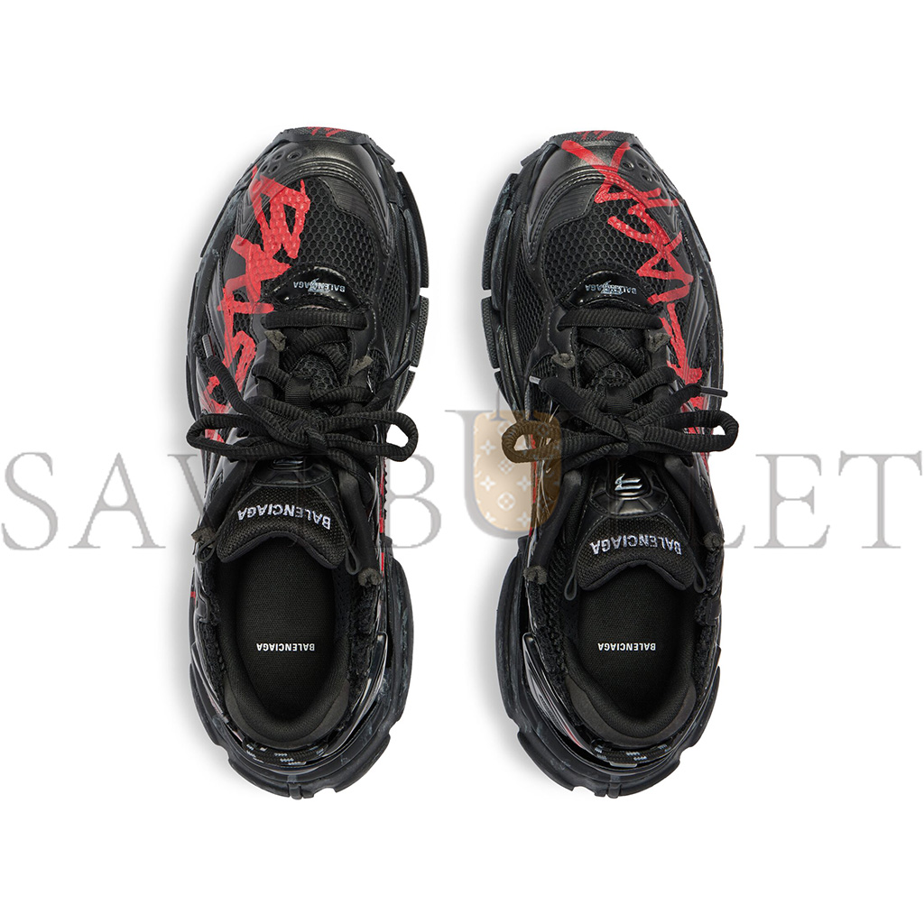 BALENCIAGA MEN'S RUNNER GRAFFITI SNEAKER IN BLACK BALENCIAGA MEN'S RUNNER GRAFFITI SNEAKER IN BLACK